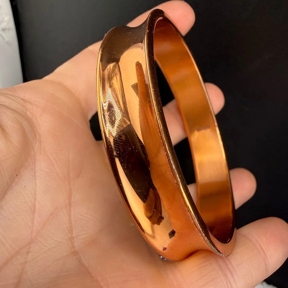 Vintage Renoir Bangle Bracelet Copper Concave Cigar Band Mid Century 8.5